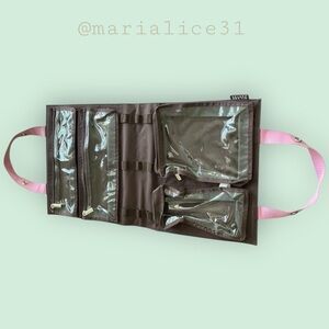 Milano Brown Organizer with Pink Accents. Measurements in pictures.